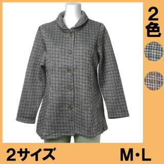 No.0501 チェック柄裏起毛ジャケット